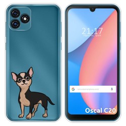 Funda Silicona Transparente para Blackview Oscal C20 / C20 Pro diseño Perros 05 Dibujos