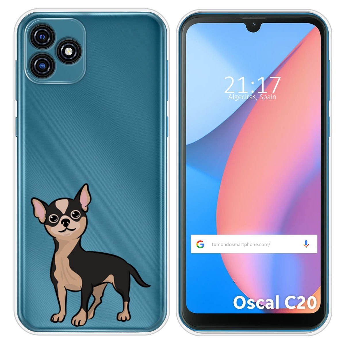 Funda Silicona Transparente para Blackview Oscal C20 / C20 Pro diseño Perros 05 Dibujos