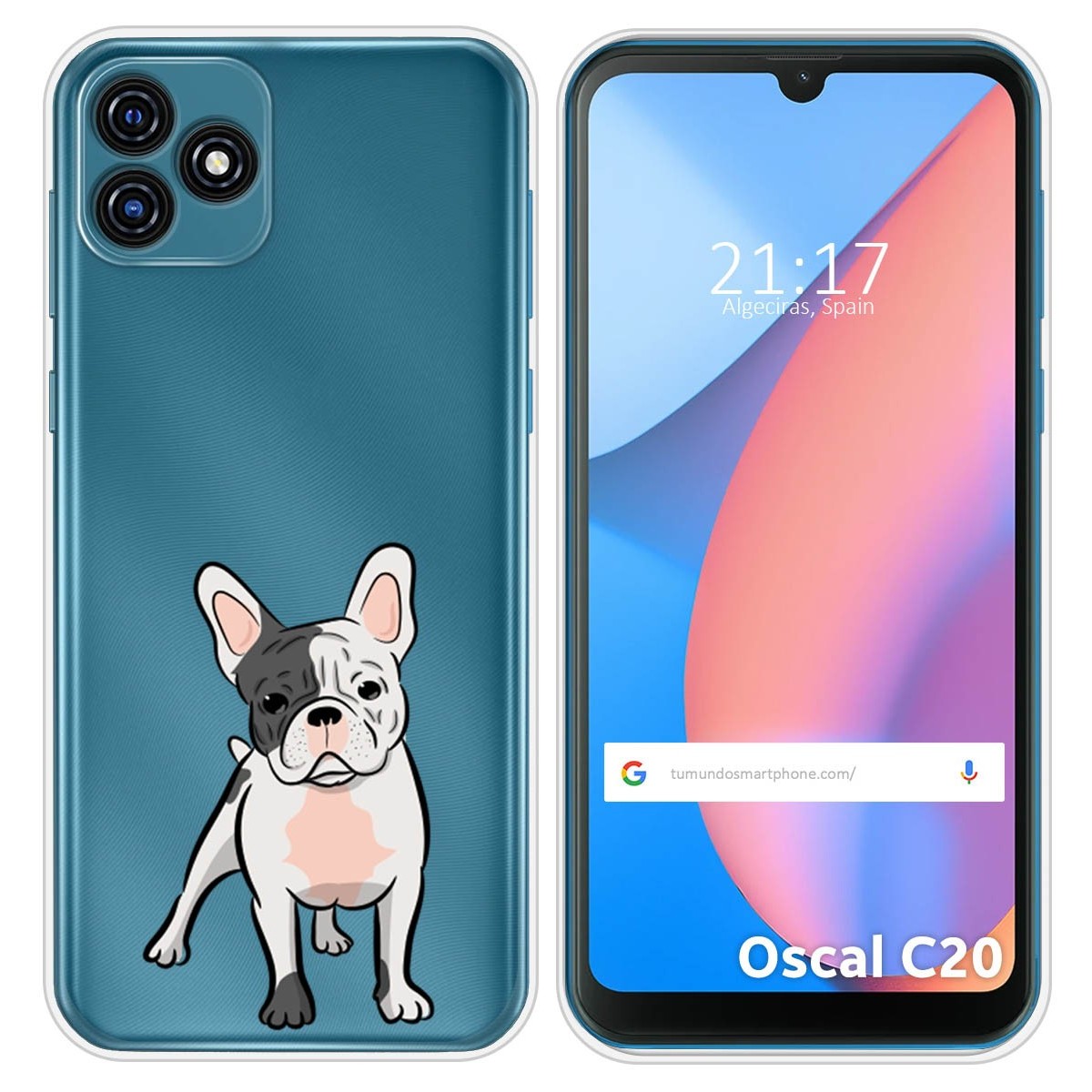 Funda Silicona Transparente para Blackview Oscal C20 / C20 Pro diseño Perros 06 Dibujos