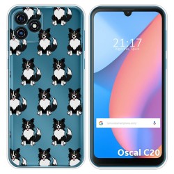 Funda Silicona Transparente para Blackview Oscal C20 / C20 Pro diseño Perros 07 Dibujos