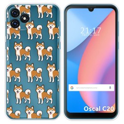 Funda Silicona Transparente para Blackview Oscal C20 / C20 Pro diseño Perros 08 Dibujos