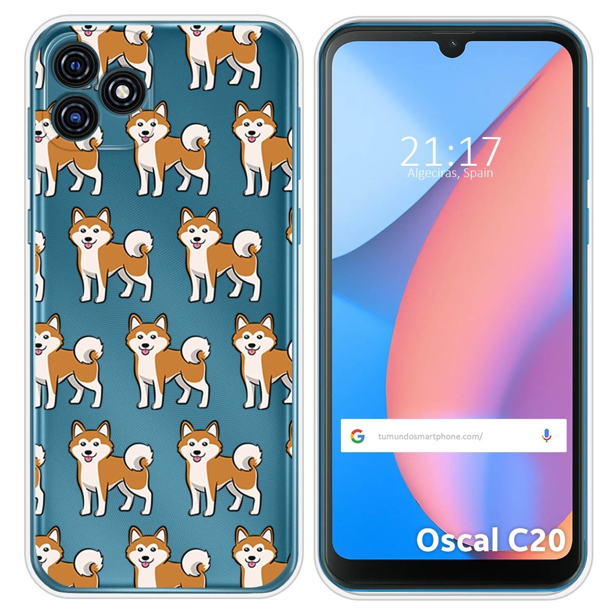 Funda Silicona Transparente para Blackview Oscal C20 / C20 Pro diseño Perros 08 Dibujos