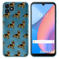 Funda Silicona Transparente para Blackview Oscal C20 / C20 Pro diseño Perros 09 Dibujos