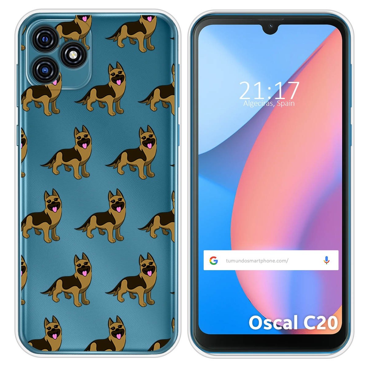 Funda Silicona Transparente para Blackview Oscal C20 / C20 Pro diseño Perros 09 Dibujos