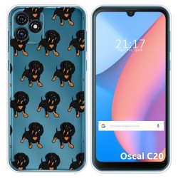 Funda Silicona Transparente para Blackview Oscal C20 / C20 Pro diseño Perros 10 Dibujos
