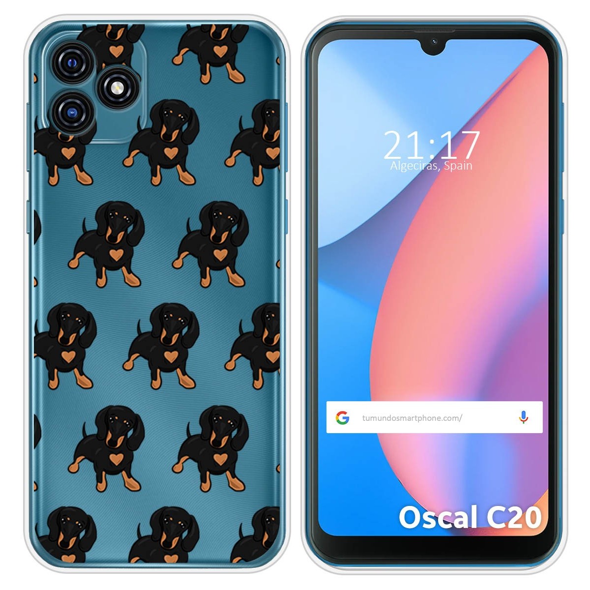 Funda Silicona Transparente para Blackview Oscal C20 / C20 Pro diseño Perros 10 Dibujos
