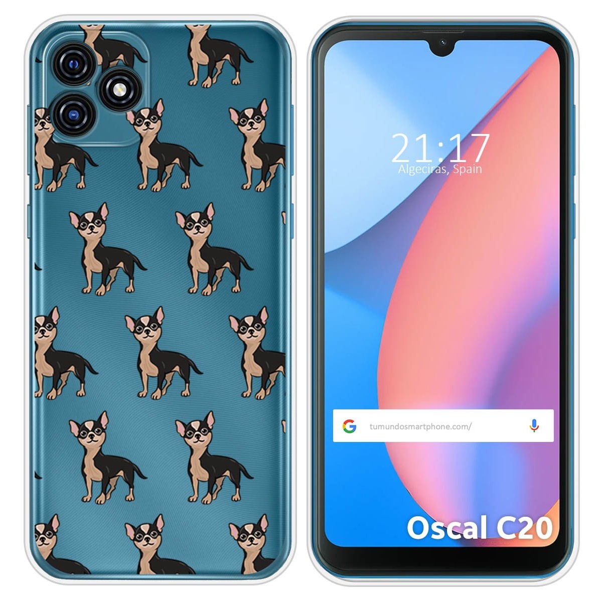 Funda Silicona Transparente para Blackview Oscal C20 / C20 Pro diseño Perros 11 Dibujos
