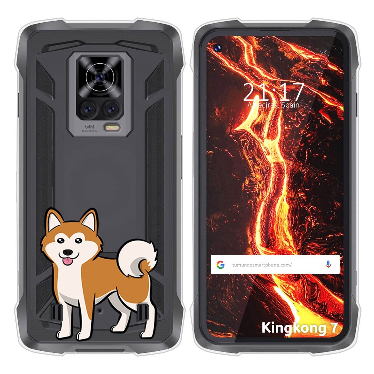 Funda Silicona Transparente para Cubot King Kong 7 diseño Perros 02 Dibujos