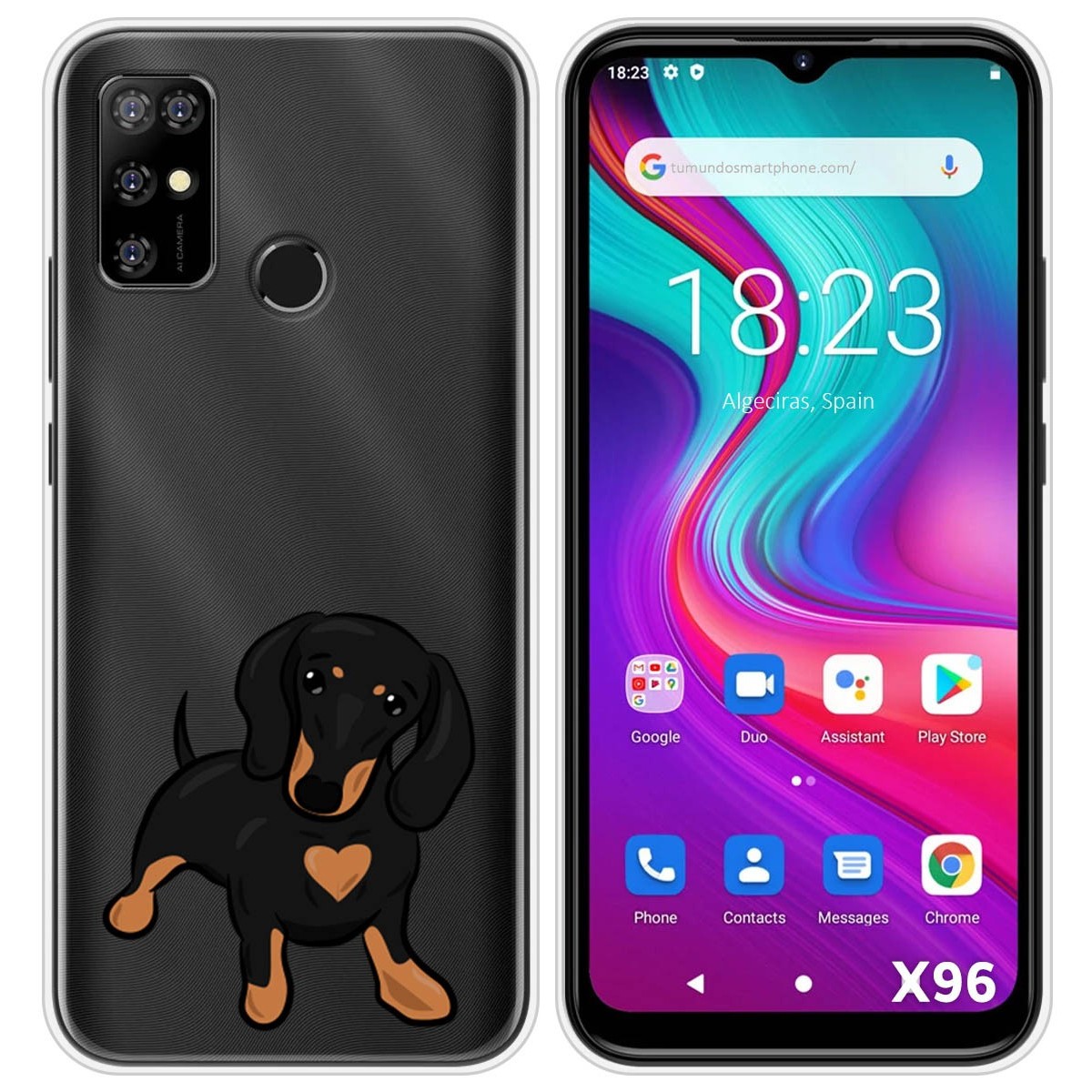 Funda Silicona Transparente para Doogee X96 / X96 Pro diseño Perros 04 Dibujos
