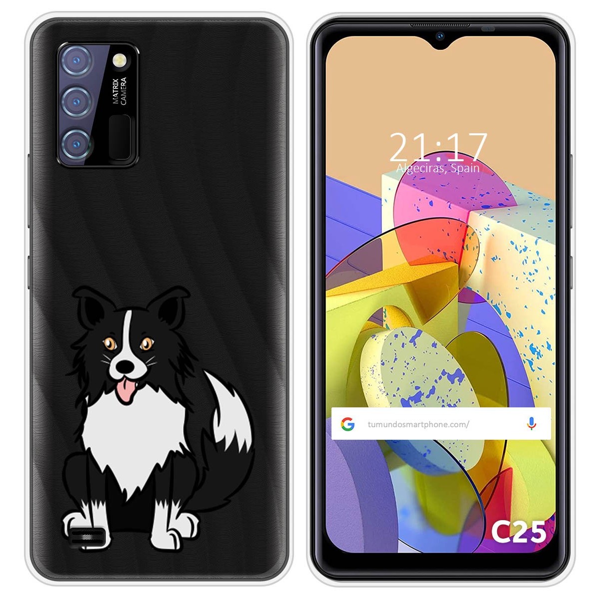 Funda Silicona Transparente para Oukitel C25 diseño Perros 01 Dibujos