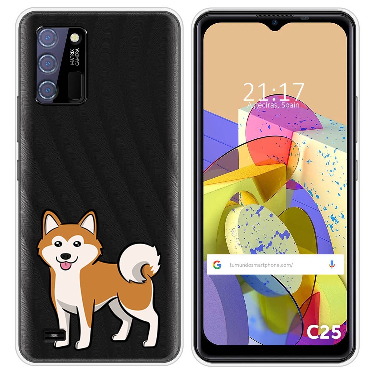 Funda Silicona Transparente para Oukitel C25 diseño Perros 02 Dibujos