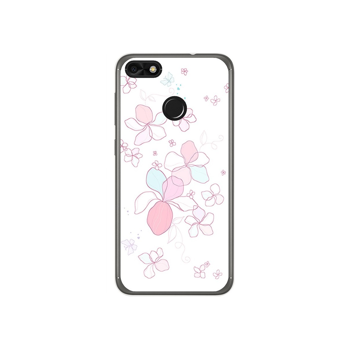 Funda Gel Tpu para Huawei Y6 Pro 2017 / P9 Lite Mini Diseño Flores Minimal Dibujos