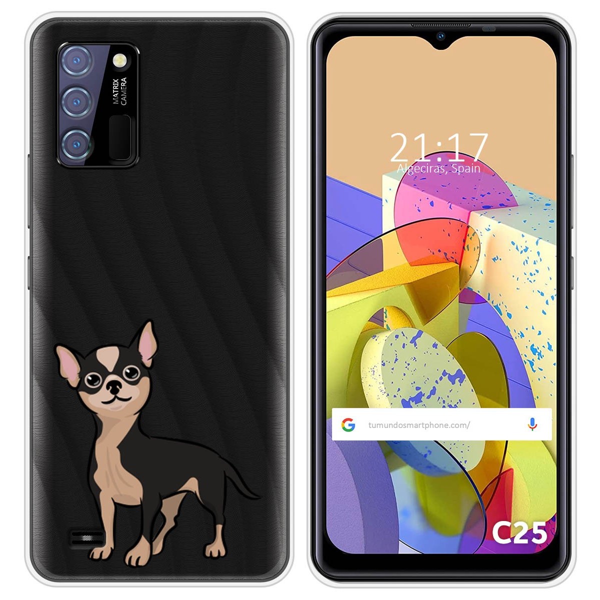 Funda Silicona Transparente para Oukitel C25 diseño Perros 05 Dibujos