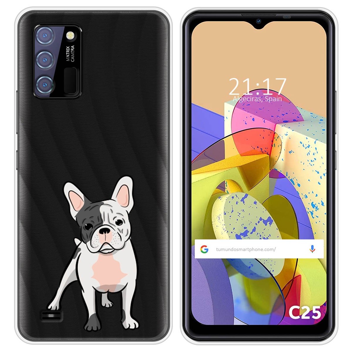 Funda Silicona Transparente para Oukitel C25 diseño Perros 06 Dibujos