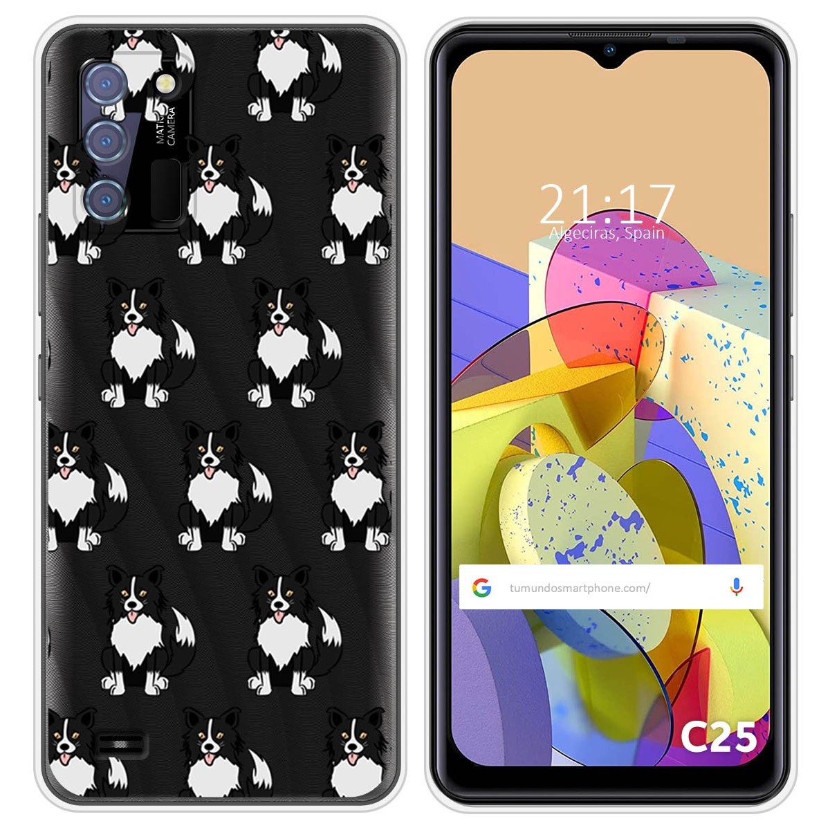 Funda Silicona Transparente para Oukitel C25 diseño Perros 07 Dibujos