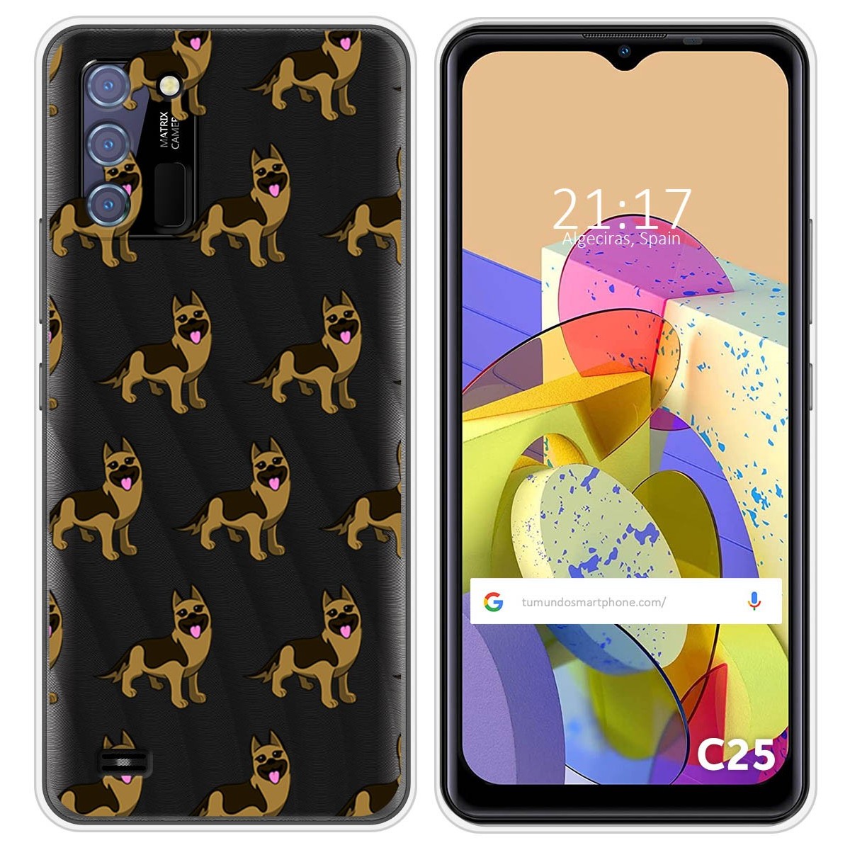 Funda Silicona Transparente para Oukitel C25 diseño Perros 09 Dibujos