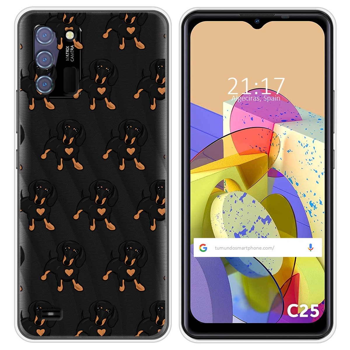 Funda Silicona Transparente para Oukitel C25 diseño Perros 10 Dibujos