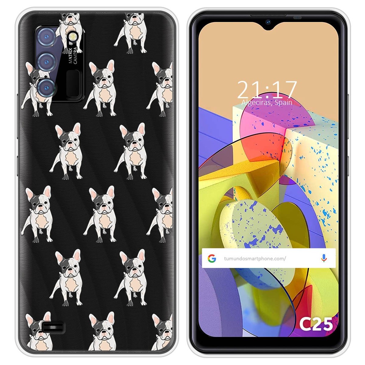 Funda Silicona Transparente para Oukitel C25 diseño Perros 12 Dibujos