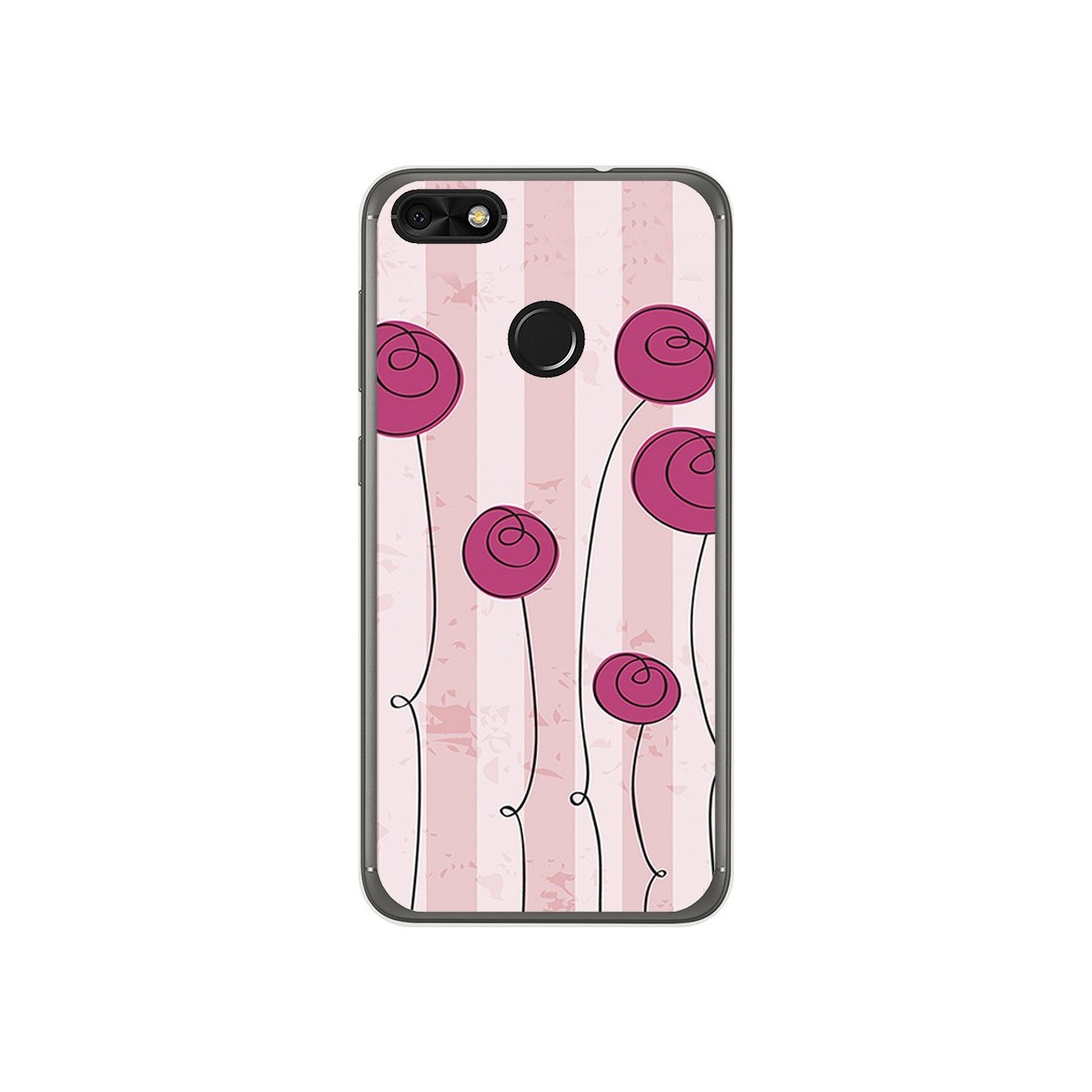 Funda Gel Tpu para Huawei Y6 Pro 2017 / P9 Lite Mini Diseño Flores Vintage Dibujos