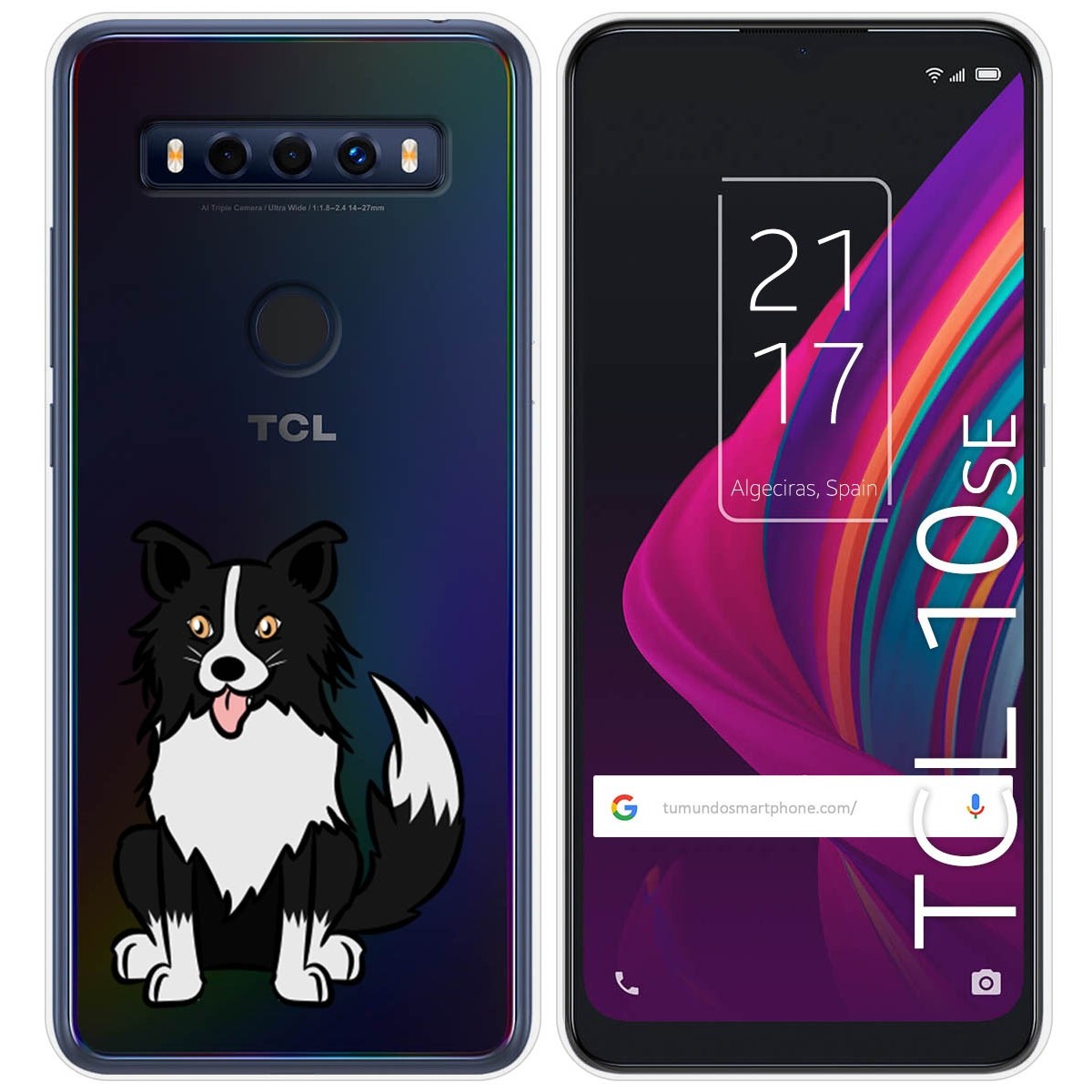 Funda Silicona Transparente para TCL 10 SE diseño Perros 01 Dibujos