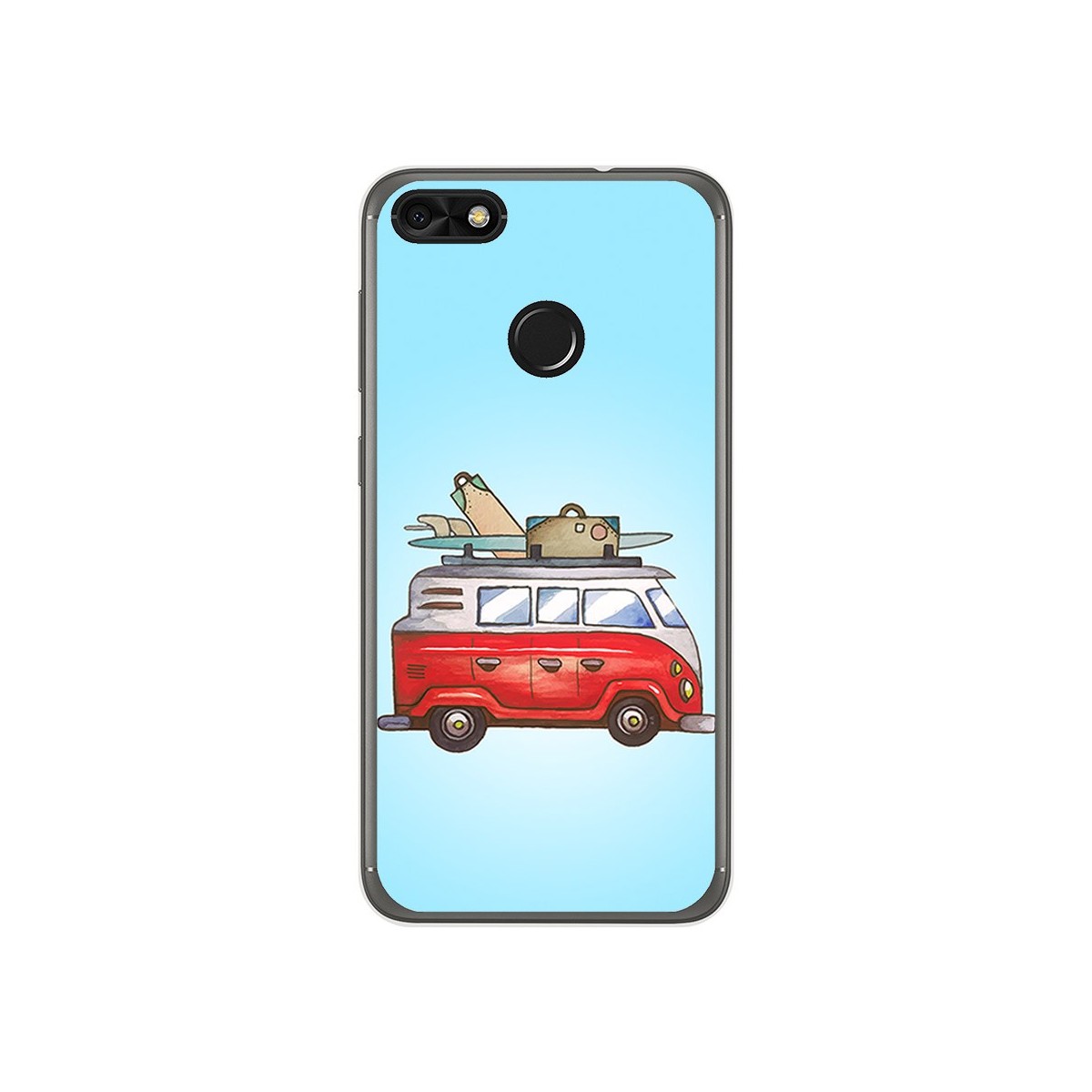 Funda Gel Tpu para Huawei Y6 Pro 2017 / P9 Lite Mini Diseño Furgoneta Dibujos