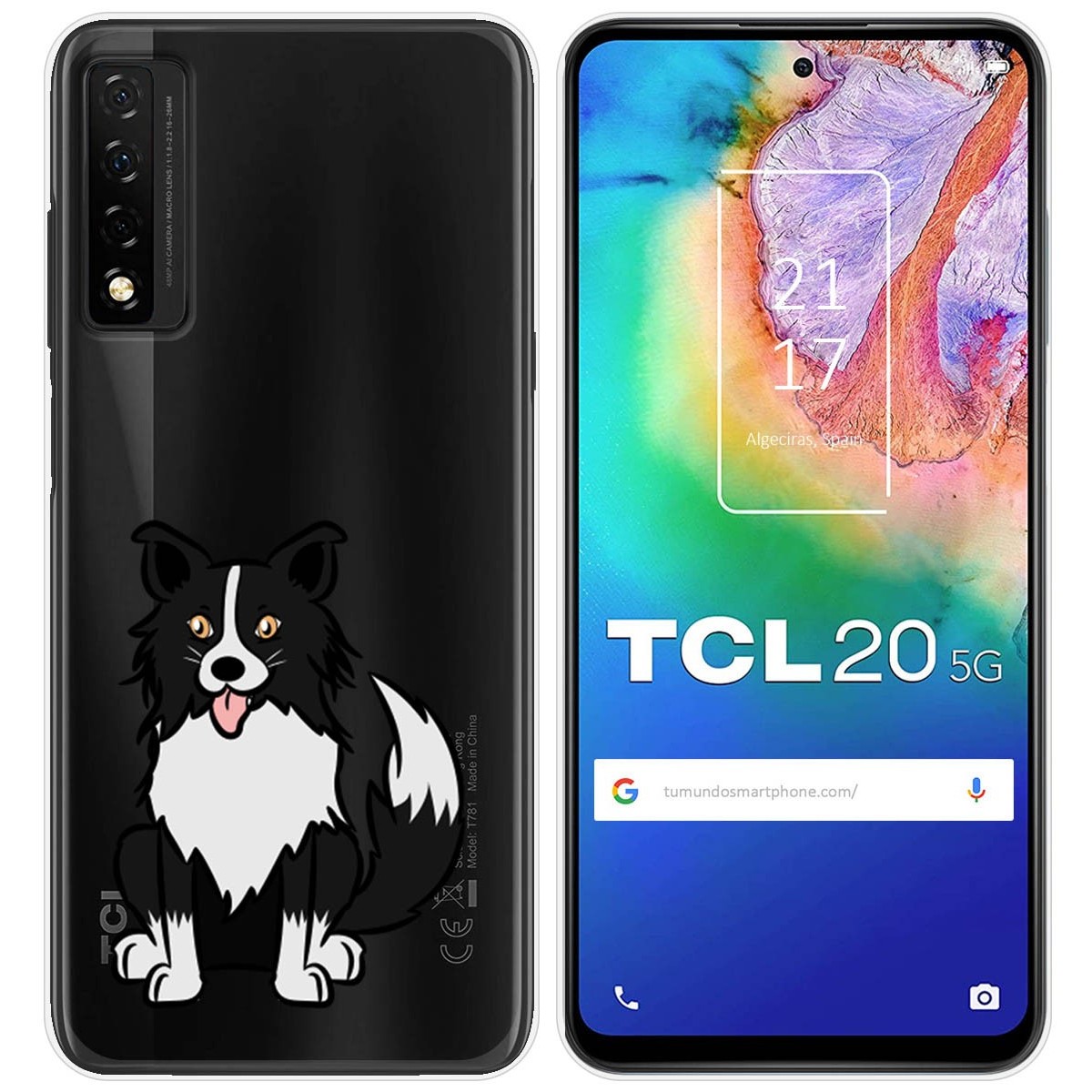 Funda Silicona Transparente para TCL 20 5G diseño Perros 01 Dibujos