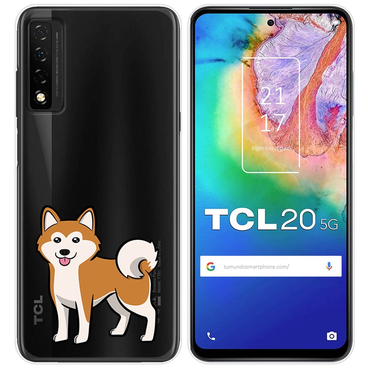 Funda Silicona Transparente para TCL 20 5G diseño Perros 02 Dibujos