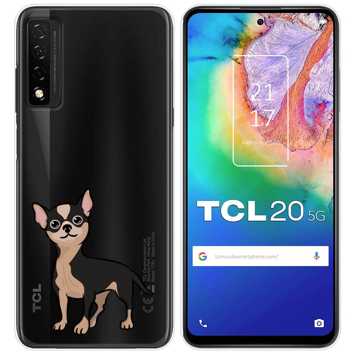 Funda Silicona Transparente para TCL 20 5G diseño Perros 05 Dibujos