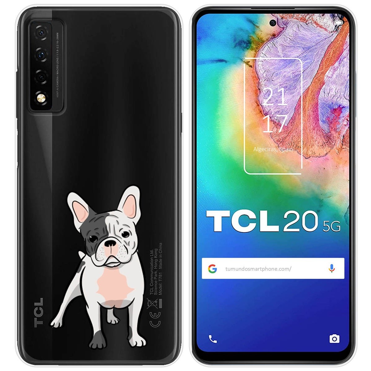 Funda Silicona Transparente para TCL 20 5G diseño Perros 06 Dibujos