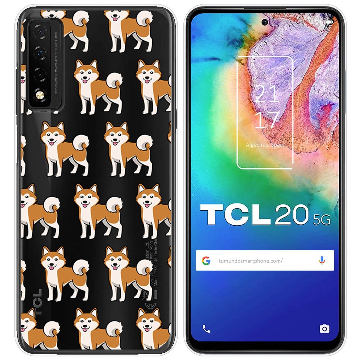Funda Silicona Transparente para TCL 20 5G diseño Perros 08 Dibujos