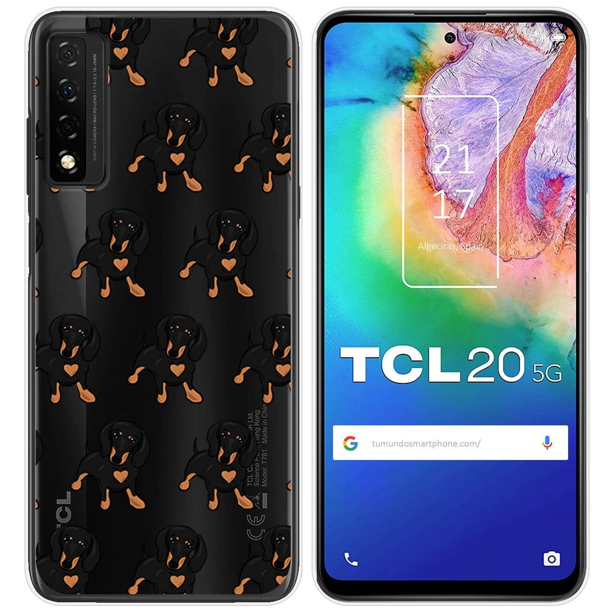 Funda Silicona Transparente para TCL 20 5G diseño Perros 10 Dibujos