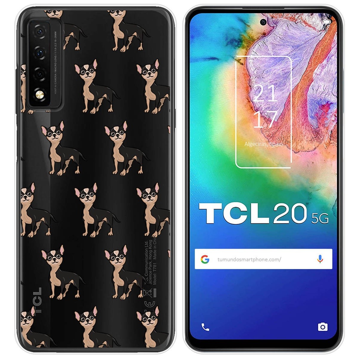 Funda Silicona Transparente para TCL 20 5G diseño Perros 11 Dibujos