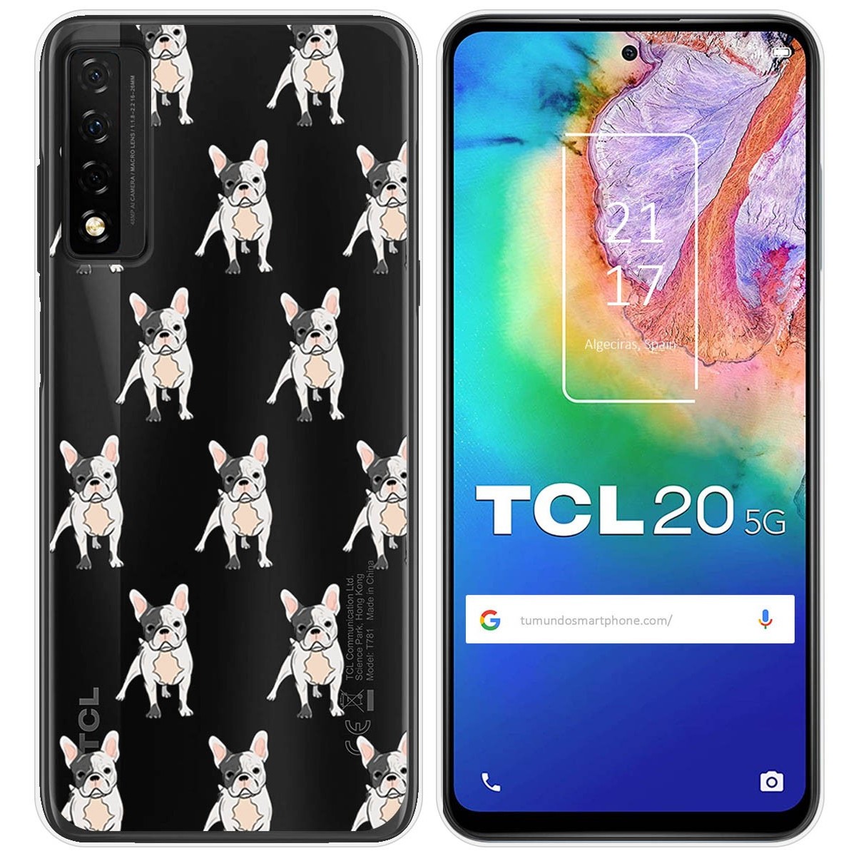 Funda Silicona Transparente para TCL 20 5G diseño Perros 12 Dibujos