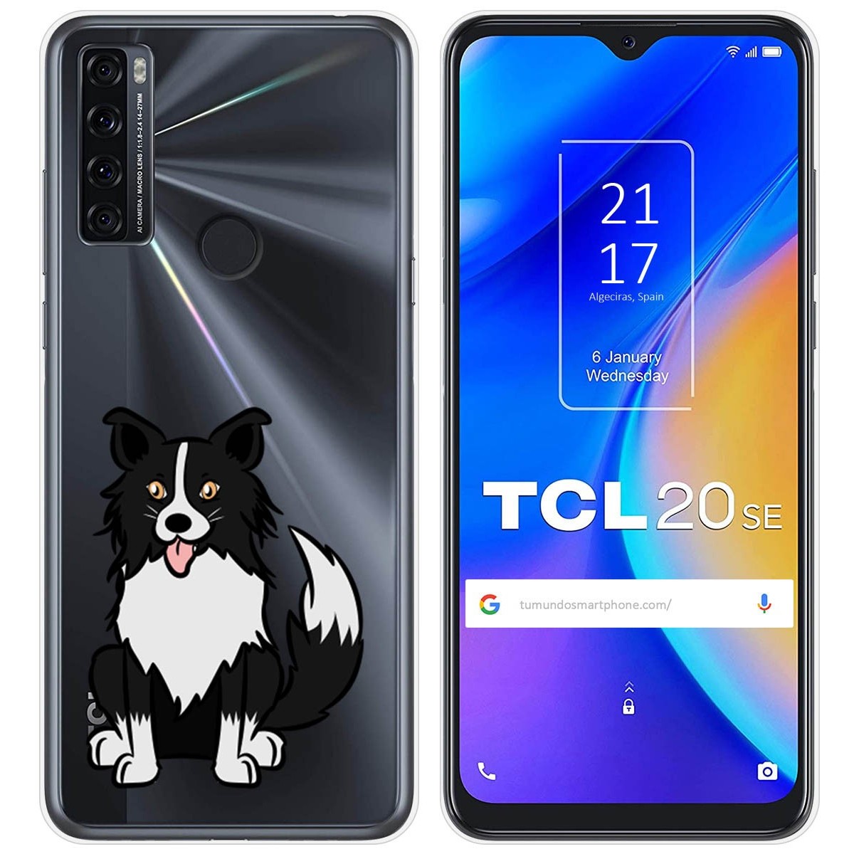 Funda Silicona Transparente para TCL 20 SE diseño Perros 01 Dibujos
