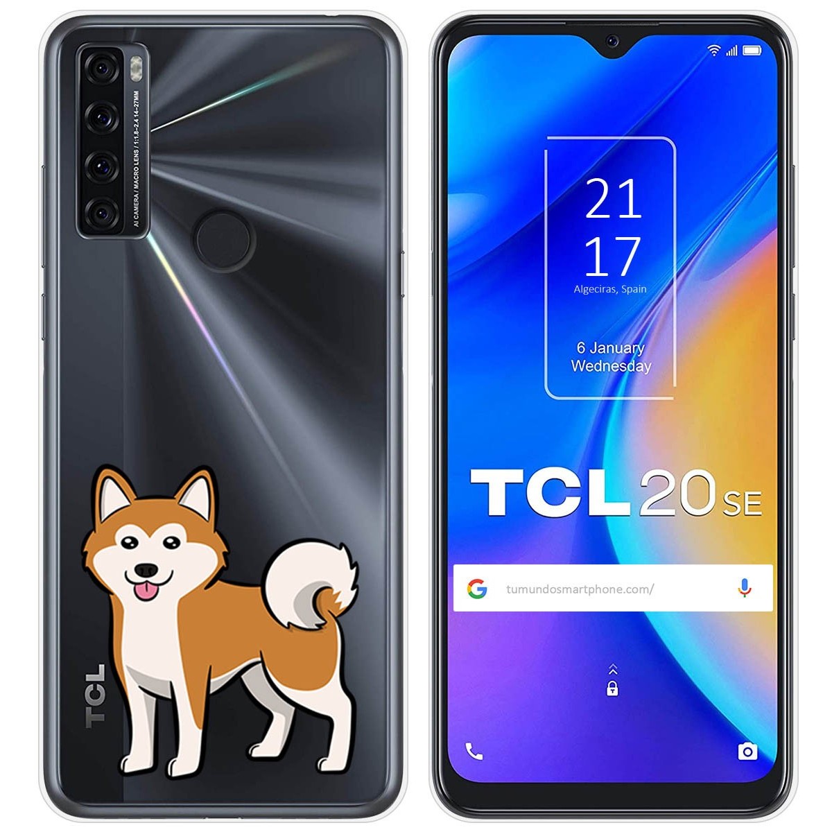 Funda Silicona Transparente para TCL 20 SE diseño Perros 02 Dibujos
