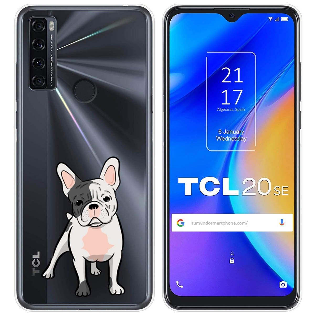 Funda Silicona Transparente para TCL 20 SE diseño Perros 06 Dibujos