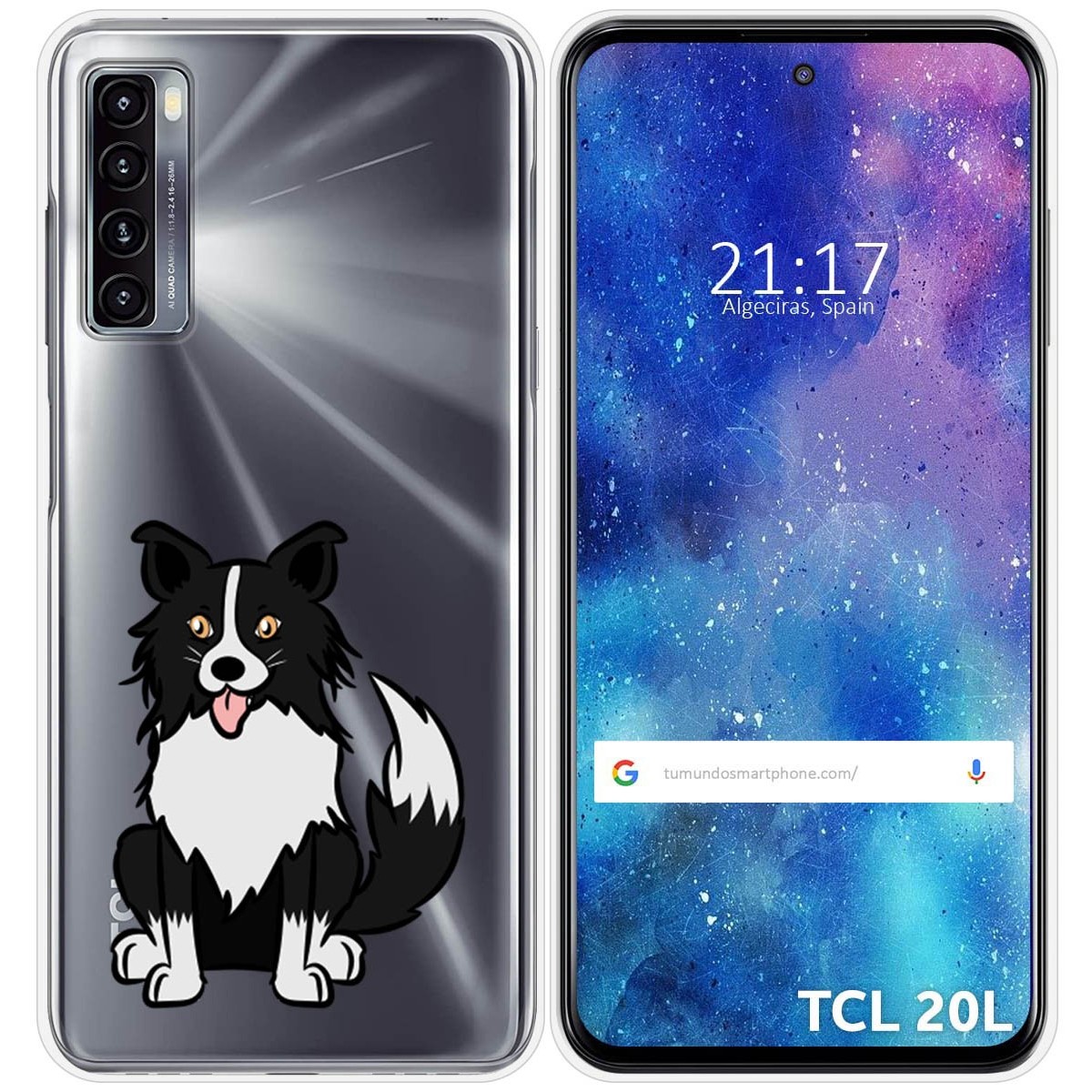 Funda Silicona Transparente para TCL 20L / 20L+ diseño Perros 01 Dibujos