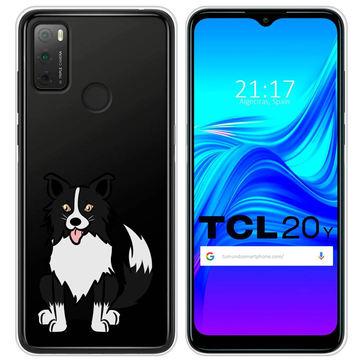 Funda Silicona Transparente para TCL 20Y diseño Perros 01 Dibujos