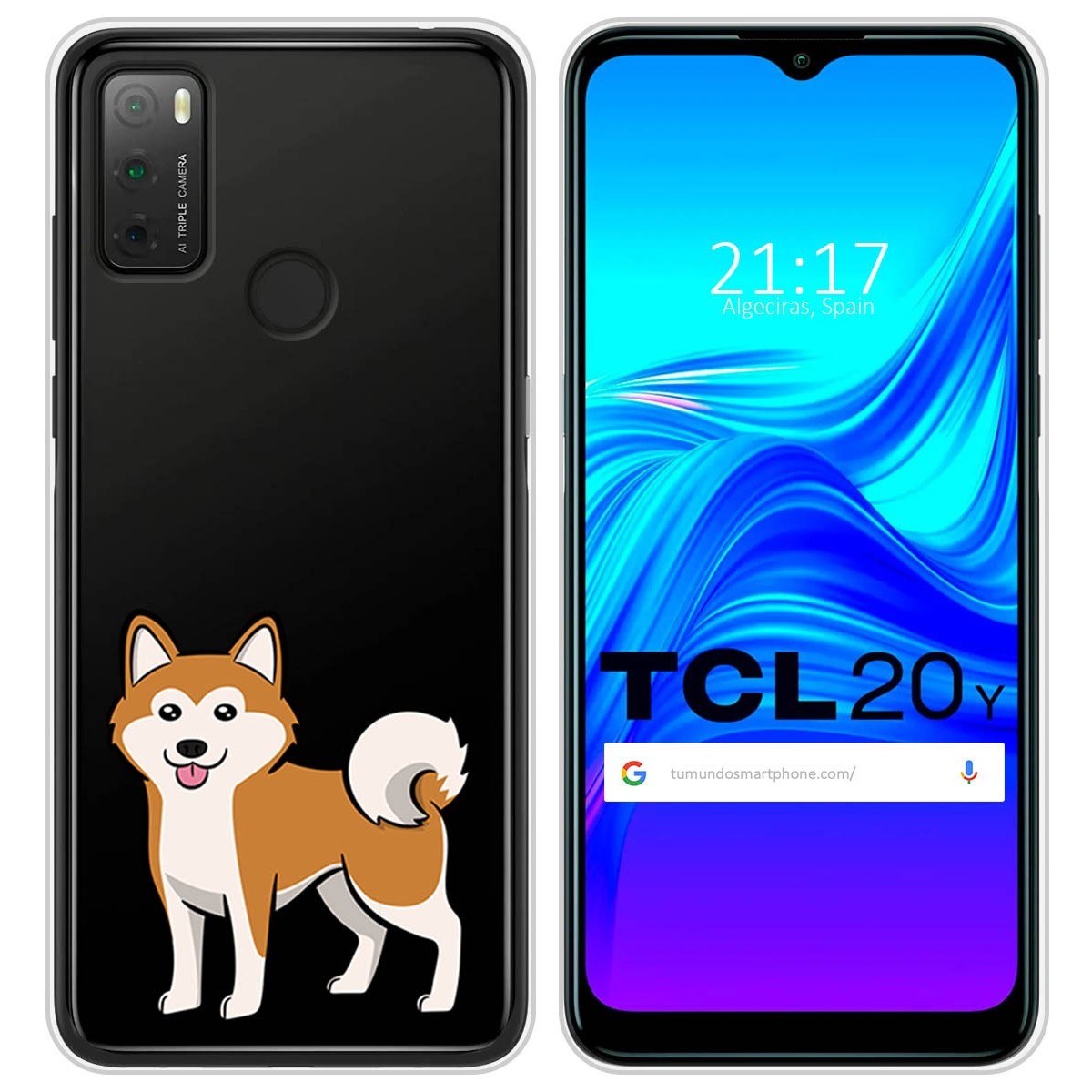 Funda Silicona Transparente para TCL 20Y diseño Perros 02 Dibujos