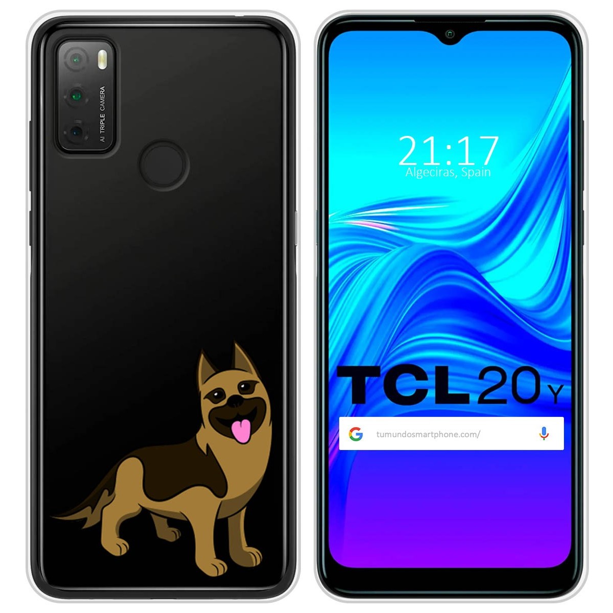 Funda Silicona Transparente para TCL 20Y diseño Perros 03 Dibujos