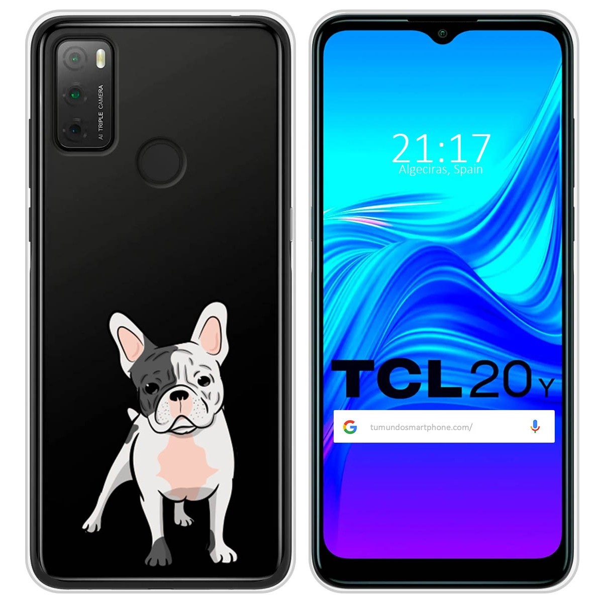 Funda Silicona Transparente para TCL 20Y diseño Perros 06 Dibujos