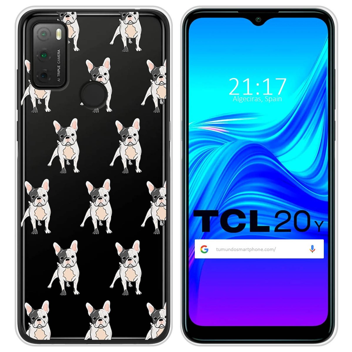 Funda Silicona Transparente para TCL 20Y diseño Perros 12 Dibujos