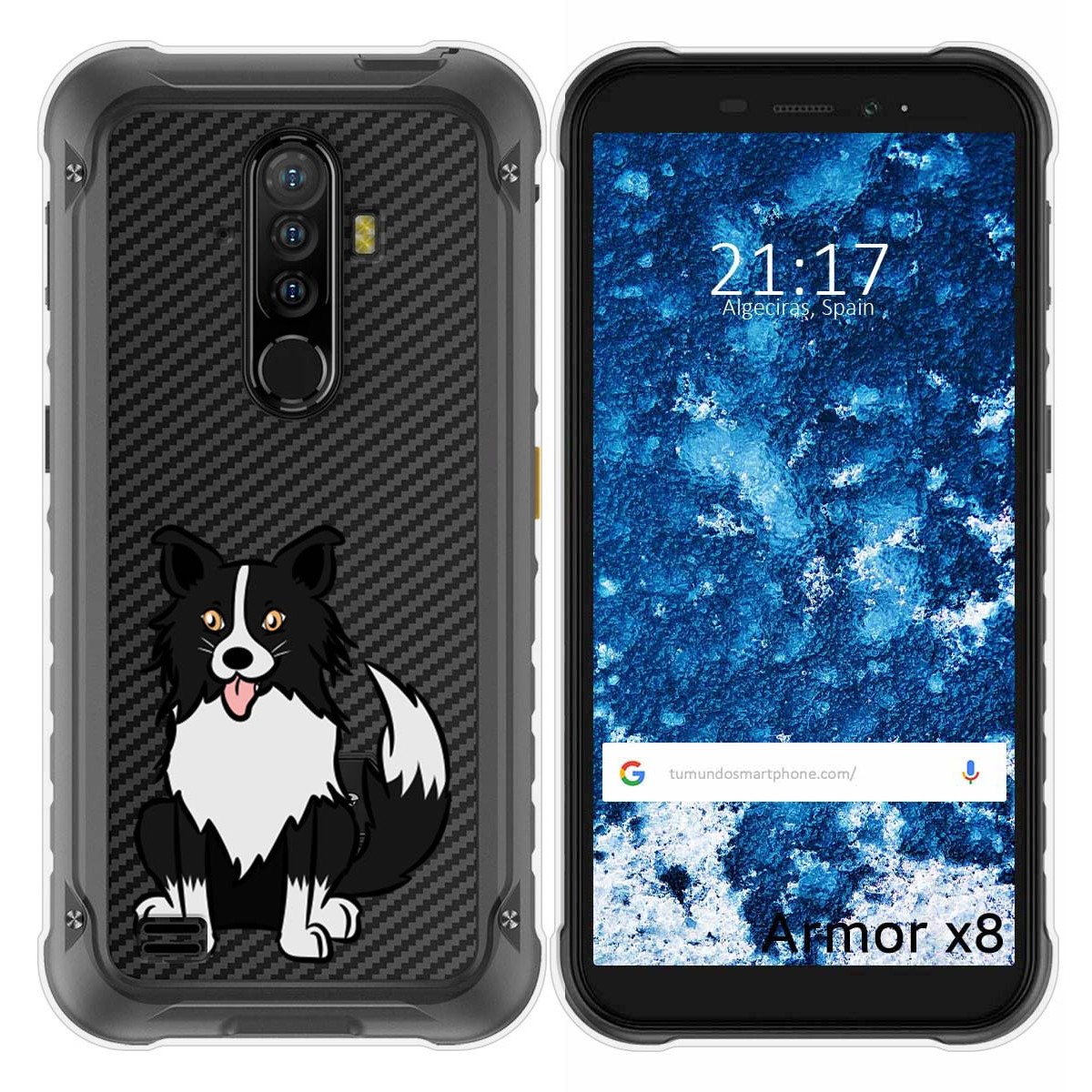 Funda Silicona Transparente para Ulefone Armor X8 diseño Perros 01 Dibujos