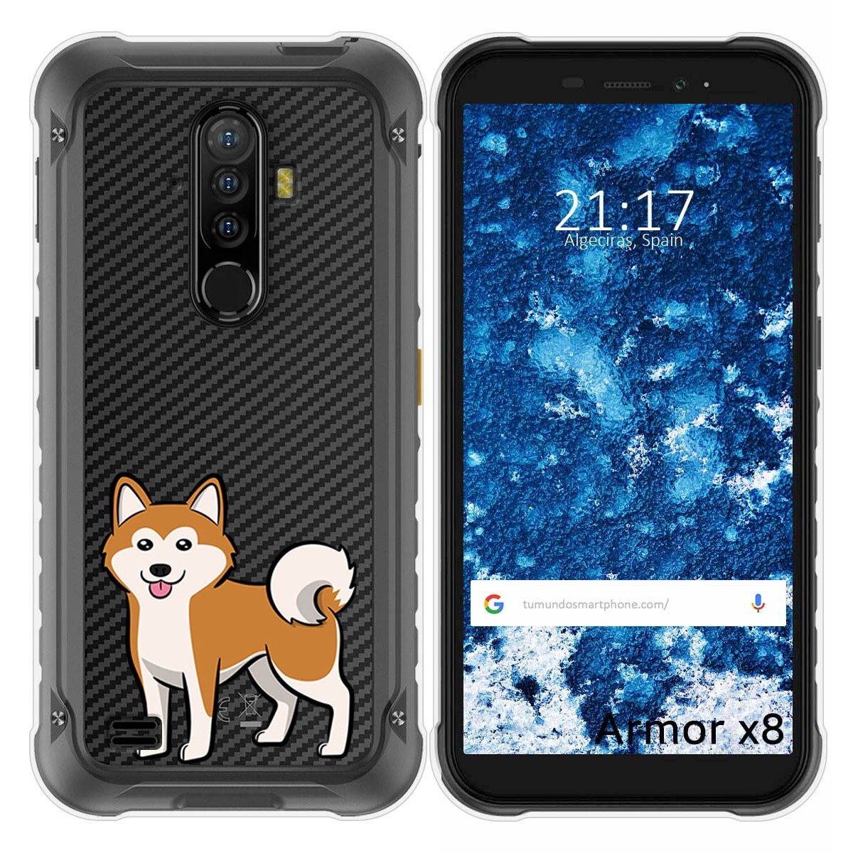 Funda Silicona Transparente para Ulefone Armor X8 diseño Perros 02 Dibujos