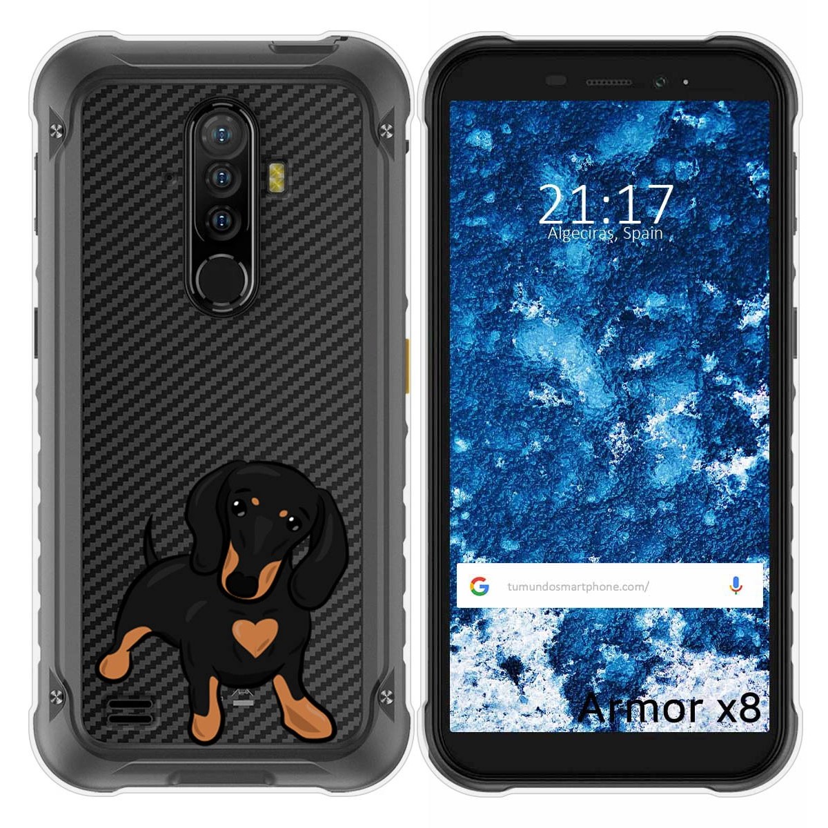 Funda Silicona Transparente para Ulefone Armor X8 diseño Perros 04 Dibujos