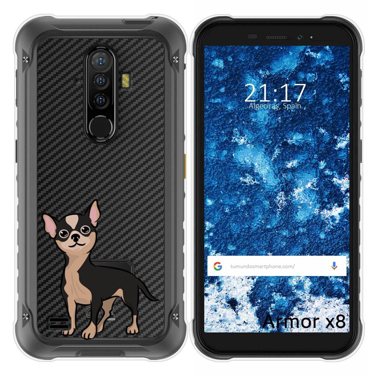 Funda Silicona Transparente para Ulefone Armor X8 diseño Perros 05 Dibujos