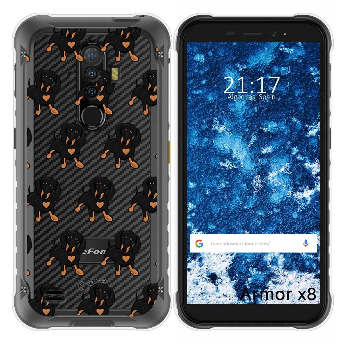 Funda Silicona Transparente para Ulefone Armor X8 diseño Perros 10 Dibujos