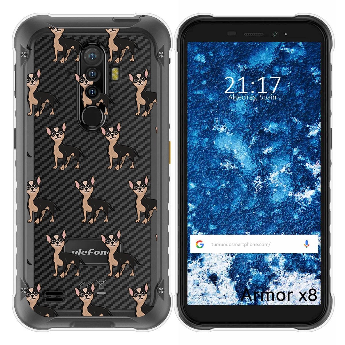 Funda Silicona Transparente para Ulefone Armor X8 diseño Perros 11 Dibujos
