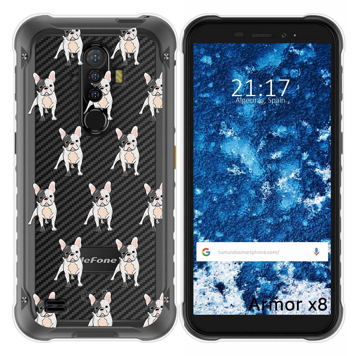 Funda Silicona Transparente para Ulefone Armor X8 diseño Perros 12 Dibujos