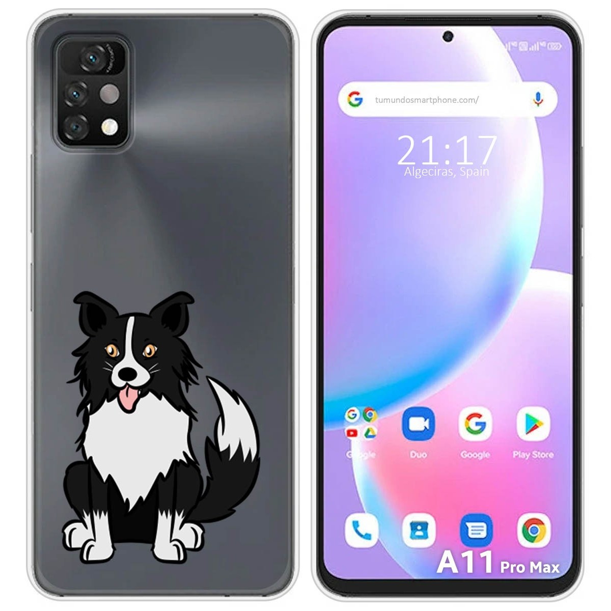 Funda Silicona Transparente para Umidigi A11 Pro Max diseño Perros 01 Dibujos